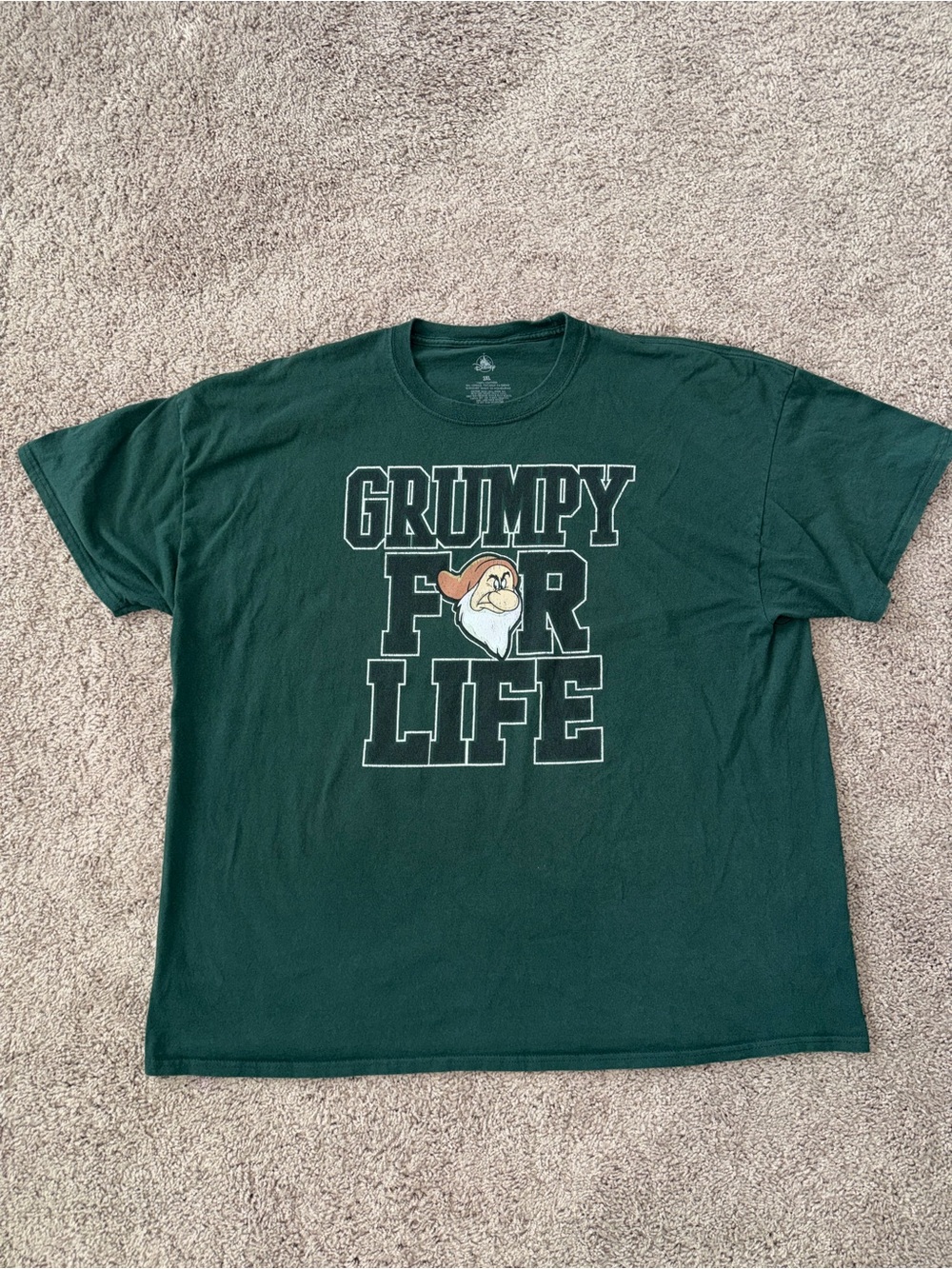 Disney "Grumpy For Life" Forest Green Graphic Tee 3XL